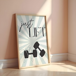 Home Gym Decor - Motivational Wall Art - Fitness Quotes - Gym Motivation Prints - Retro Gym Poster - Workout Room Wall Decor