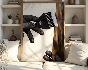 Decoración para peluquería, arte mural para salones de belleza, regalo para estilistas, lámina para peluqueros, decoración para salones, frases sobre el cabello