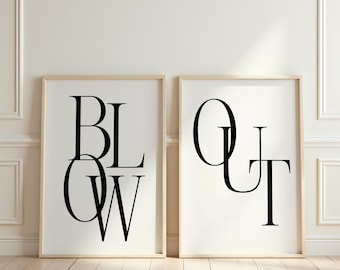 Hair Salon Decor, Set of 2 Beauty Salon Wall Art, Hairstylist Gift, Hairdresser Print, Salon Decor, Hair Quotes