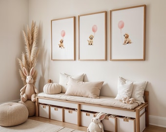 Decoración de pared para habitación de golden retriever, decoración de pared para habitación de perros, arte de golden retriever, impresión de perro para habitación de niños, decoración de pared para habitación de niños, impresión de animales para habitación de niños
