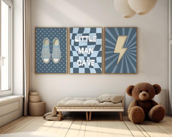 Little Man Cave Art Prints: Boy Nursery Decor (Digital Download)