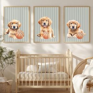 Golden Retriever Nursery Art - Puppy Wall Decor - Kids Room Decor - Nursery Wall Decor - Printable Dog Art - Baby Shower Gift
