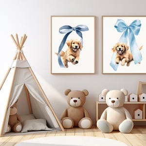 Golden Retriever Art | Nursery Wall Decor | Puppy Wall Art | Golden Retriever Print | Playroom & Nursery Prints | Golden Retriever Gift