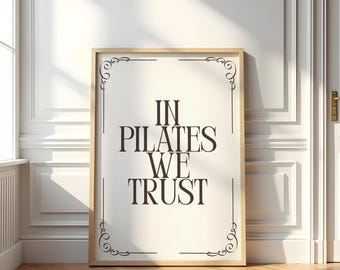 Décoration de studio de Pilates, oeuvre d'art murale inspirante, cadeau de remise en forme, affiche de Pilates, décoration de salle de sport à domicile, impression motivante
