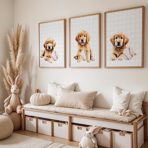 Golden Retriever Nursery Art - Puppy Wall Decor - Kids Room Decor - Nursery Wall Decor - Printable Dog Art - Baby Shower Gift