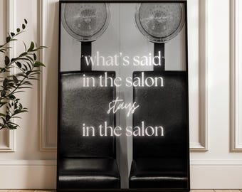 Decoración para peluquería, arte mural para salones de belleza, regalo para estilistas, lámina para peluqueros, decoración para salones, frases sobre el cabello