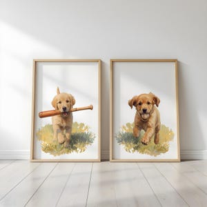 Arte para quarto de bebê Golden Retriever: Estampa de cachorrinho adorável