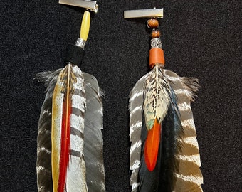 Feather hair clips