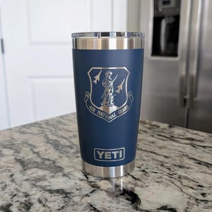 Yeti, 20oz Tumbler: Air National Guard, Personalize with Your Unit or Rank Insignia