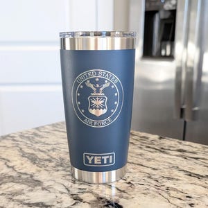 Yeti, 20oz Tumbler: Air Force Crest Personalize with Your Wing or Rank Insignia
