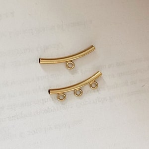 14K Gold Filled Cruved Beads with Ring, Curved Tubes for Jewelry Making, Jewelry Findings Wholesale