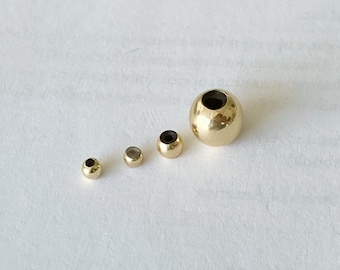 14K Gold Filled Round Silicone Beads Bulk, Seamless Beads for Jewelry Making, Jewelry Findings Wholesale