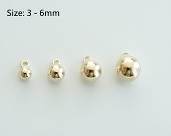 14K Gold Filled Ball Drop Charm 3mm 4mm 5mm 6mm Kettlebell Charm, Ball Drop Pendant for Jewelry Making, Jewelry Findings Wholesale