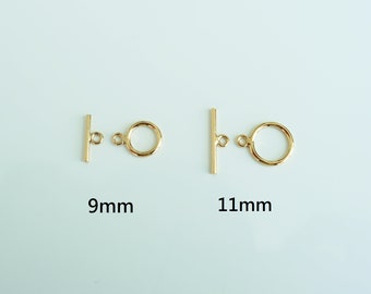 14K Gold Filled Toggle Clasp for Jewelry Making, 9mm 11mm, Jewelry findings bulk wholesale