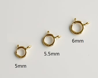 5pcs 14K Gold Filled Spring Ring Clasp, 5mm/5.5mm/6mm, Clasps for Jewelry Making, Jewelry findings bulk wholesale