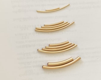 14K Gold Filled Cruved Beads, Curved Tubes for Jewelry Making, Jewelry Findings Wholesale