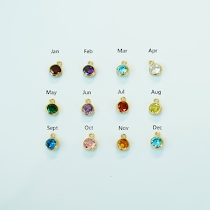 14K USA Gold Filled 4mm Birthstone Pendants, Charm Findings, Wholesale Jewelry Supplies