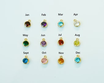 14K USA Gold Filled 4 mm Birthstone Anhänger, Charm Zubehör, Großhandel Schmuck Lieferungen