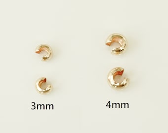 500 Count 2mm 14k Gold Filled Crimp Beads - Tiny Ball Spacer Beads For Jewelry