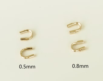 10 stuks 14 kt gold filled kabelhuls, 0,5 mm 0,8 mm Sieradenbevindingen voor groothandel in sieraden maken