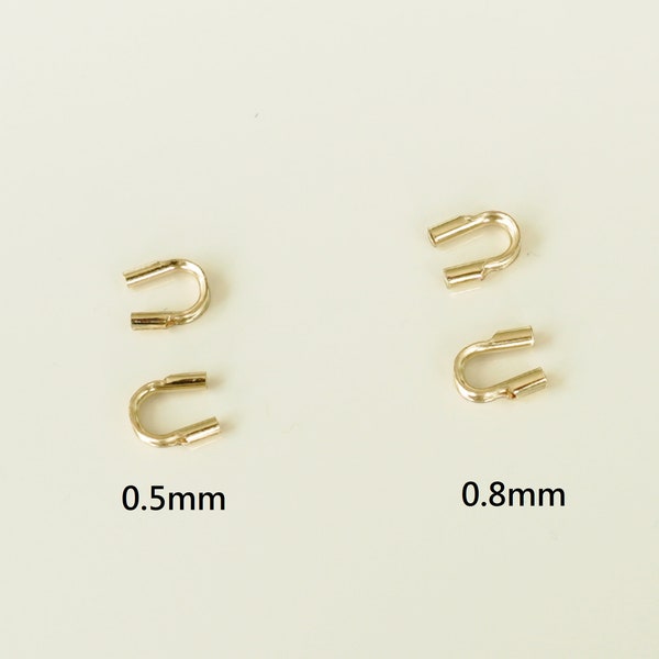 10pcs 14K Gold Filled Cable Thimble, 0.5mm  0.8mm Jewelry Findings for Jewelry Making Wholesale