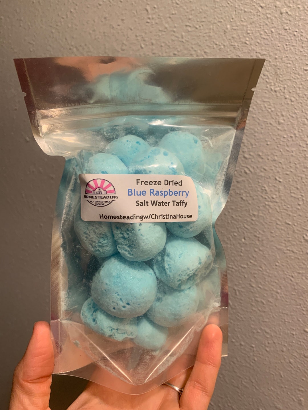 Freeze Dried Blue Raspberry Salt Water Taffy Etsy