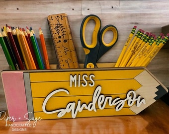 Personalized Teacher Desk Caddy, Teacher Gift