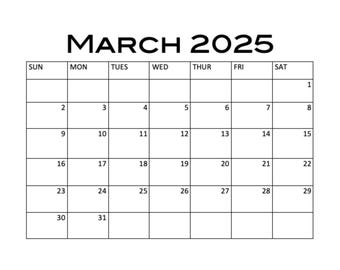 Calendario imprimible 2025, Calendario de marzo de 2025, Calendario 2025, Calendario de pared 2025, Digital, Calendario, Descarga digital, Productos digitales