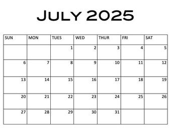 Printable Calendar 2025, April 2025 Calender, 2025 Calander, 2025 Wall ...
