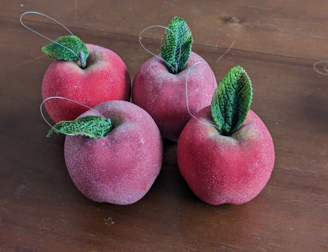 Vintage Sparkly Sugar Apples/ Faux Fruit/ Imitation Fruit/ Etsy