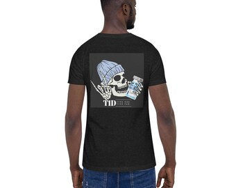 Skull & Insulin T1D T-Shirt - Blue Design, Diabetes Advocacy Tee, Hipster Skull, Type 1 Diabetes Awareness, Unisex Shirt, Diabetes Fashion