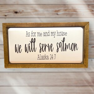 As for me and my house we will serve salmon wall sign