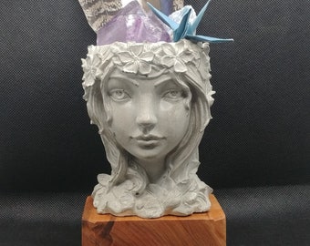 Succulent planter crystal display shelf sculpture fairy gift