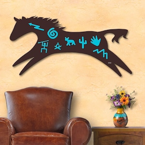 Tubac Gallery Collection 40in Dark Pony Tales Limited Edition Signed Southwest Metal Wall Art