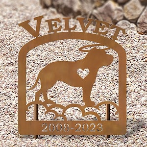 Staffordshire Bull Terrier Custom Upright 16in W Metal Dog Memorial