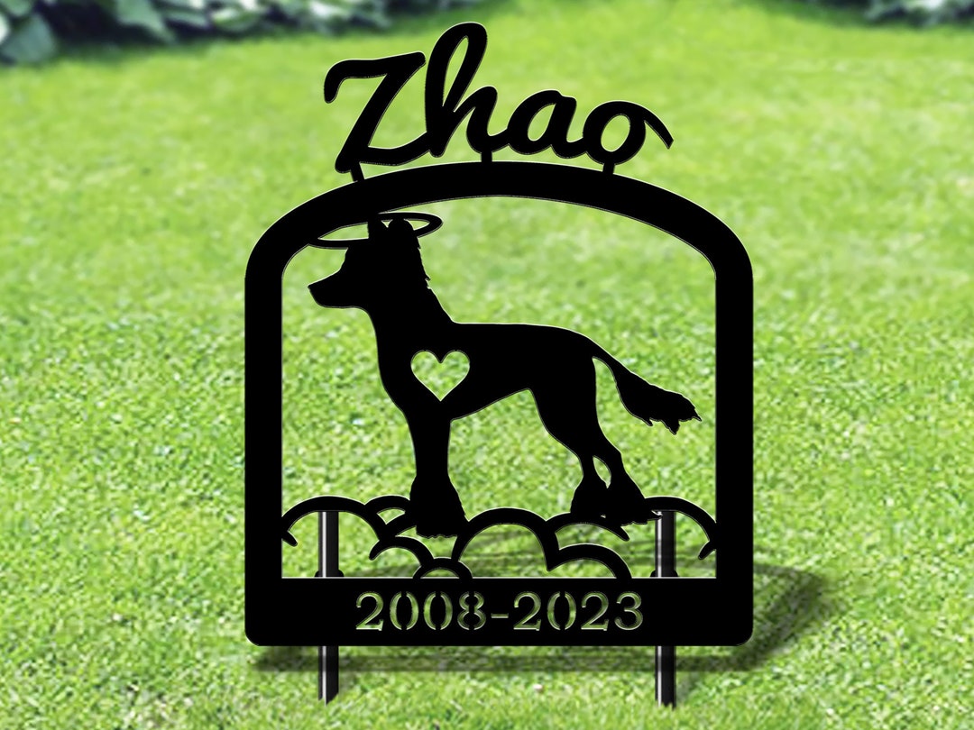 Chinese Crested Personalized Upright 16in W Metal Dog Memorial Etsy