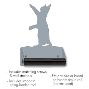 Reaching Kitty Toilet Paper Holder: Metal Cat Theme Bathroom Decor - Etsy
