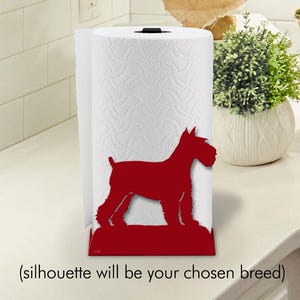 Custom Dog Breed Paper Towel Holder: Metal Kitchen Decor - Choose Color or DIY Paint
