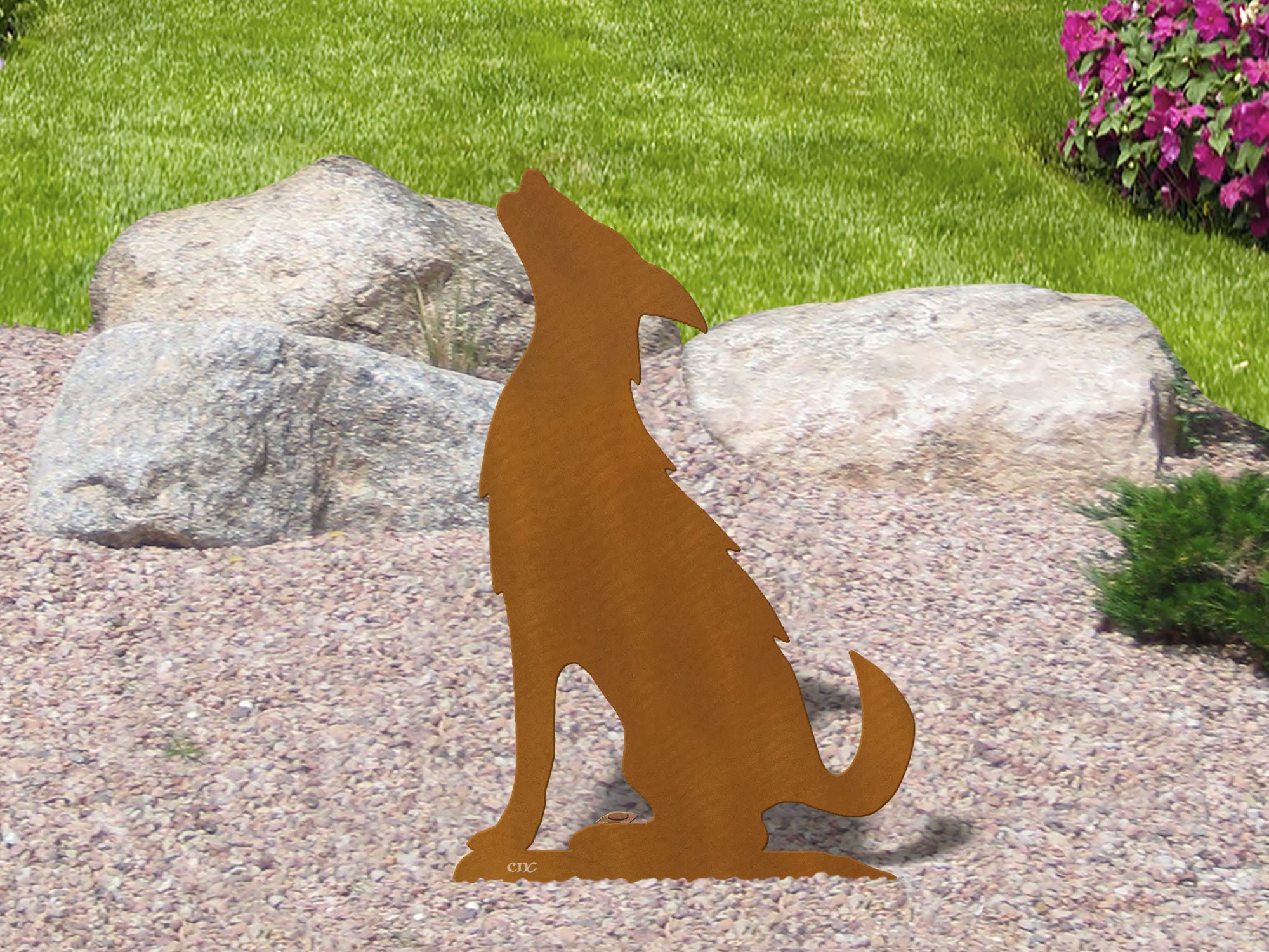 Rust Metal Howling Coyote Garden Art - Southwest Decor - Etsy