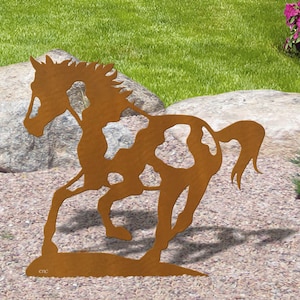 Running Paint Horse Metal Garden Art - Western Decor Silhouette