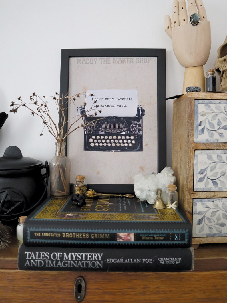WEDNESDAY ADDAMS TYPEWRITER Poster Printable, Wednesday Addams Poster ...