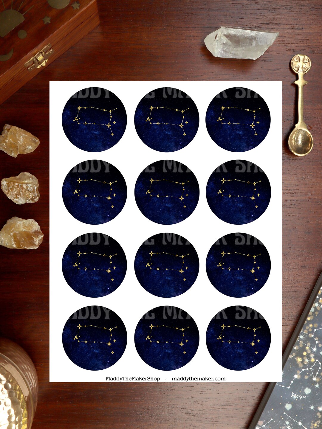 GEMINI CUPCAKE TOPPER Printable Zodiac Cupcake Topper Etsy