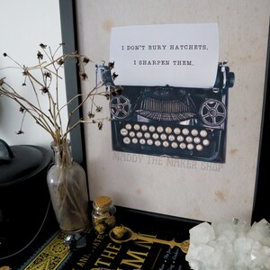WEDNESDAY ADDAMS TYPEWRITER Poster Printable, Wednesday Addams Poster ...