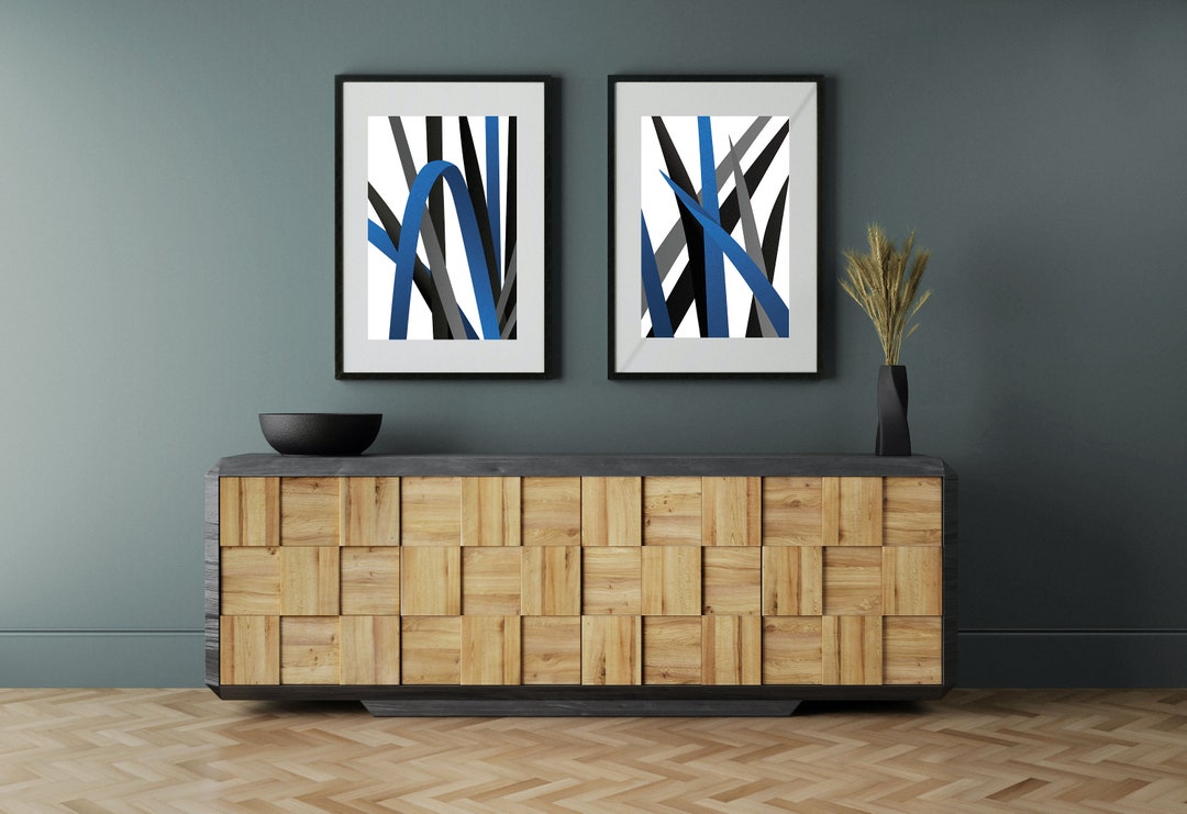 Modern Abstract Art, Cobalt Blue Wall Art, Bedroom Wall Art, Living