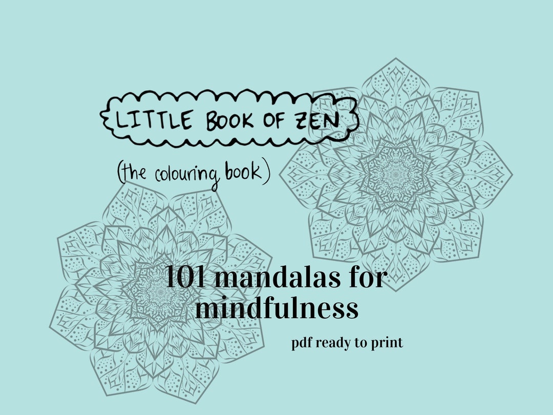 Mandala Pdf Colouring Book for Zen Mindfulness Reduces Etsy