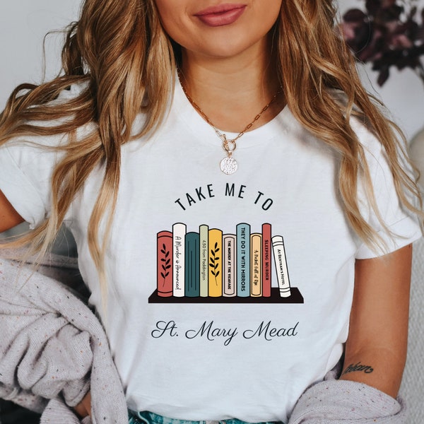 Camiseta de Miss Marple, llévame a la camiseta de St. Mary Mead, regalo de amante misterioso, camiseta de Poirot, camiseta de Agatha Christie