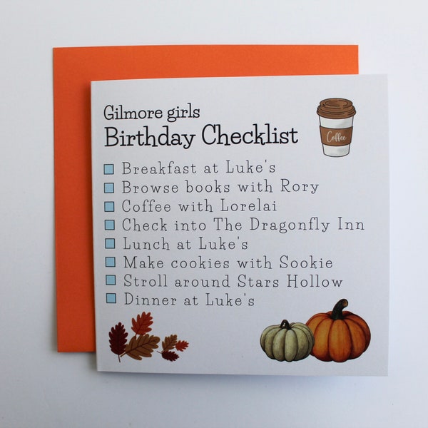 Gilmore Girls Checklist Birthday Card