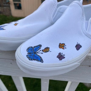 Painted vans on the main part of the shoe