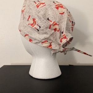 Santa scrub cap tie back