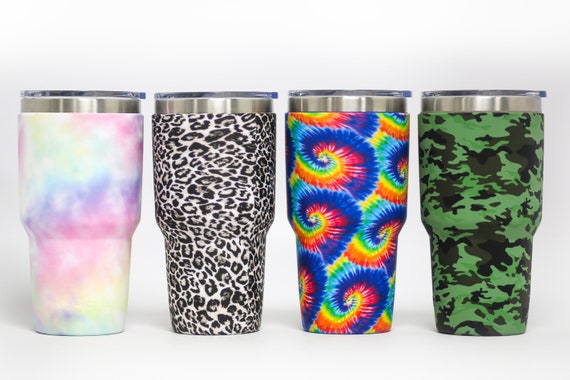 Personalized Yeti Tumbler Sleeve/cover for 20oz or 30oz// Covers Yeti,  RTIC, Ozark Trail, and Magellan Tumblers/cups // Tie Dye 